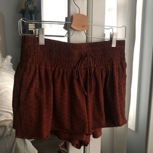Zara suede style burnt orange shorts, size M